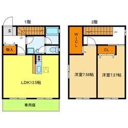 テラスハウス千手堂の物件間取画像